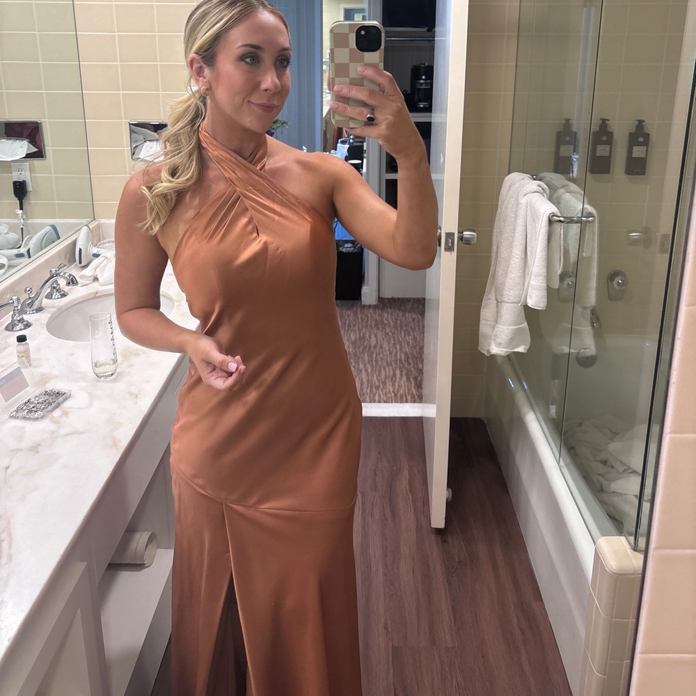 Revelry copper satin dress size 6